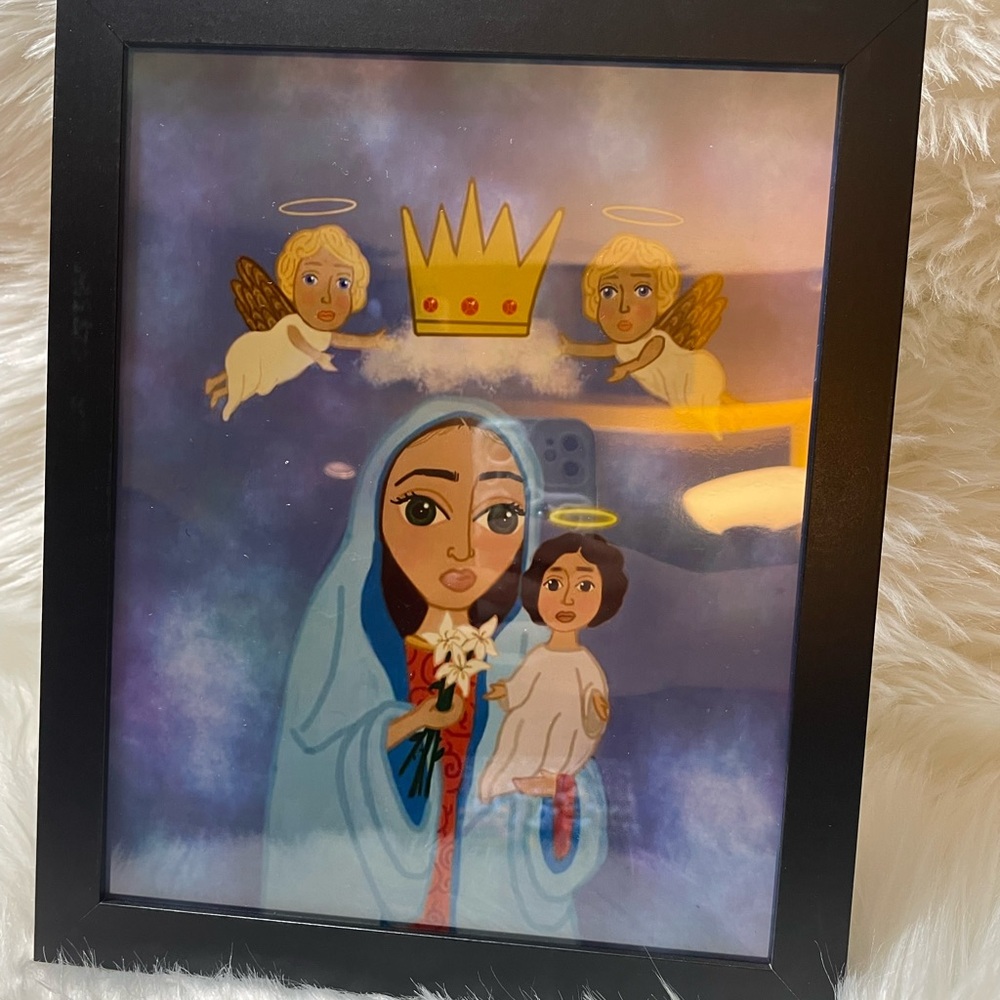 Framed Virgin Mary Painting